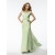 Sheath V-Neck Green Beaded Long Chiffon Bridesmaid Dresses/Evening Dresses BD010317