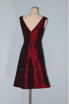 A-Line Short V-Neck Taffeta Bridesmaid Dresses/Wedding Party Dresses BD010334