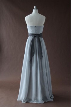 A-Line Strapless Long Chiffon Bridesmaid Dresses/Wedding Party Dresses BD010341