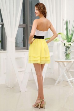 A-Line Strapless Short Chiffon Bridesmaid Dresses/Wedding Party Dresses BD010362