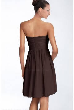 A-Line Sweetheart Short Coffee Chiffon Bridesmaid Dresses/Wedding Party Dresses BD010374