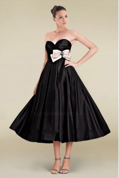 A-Line Sweetheart Short Black Bridesmaid Dresses/Wedding Party Dresses BD010387