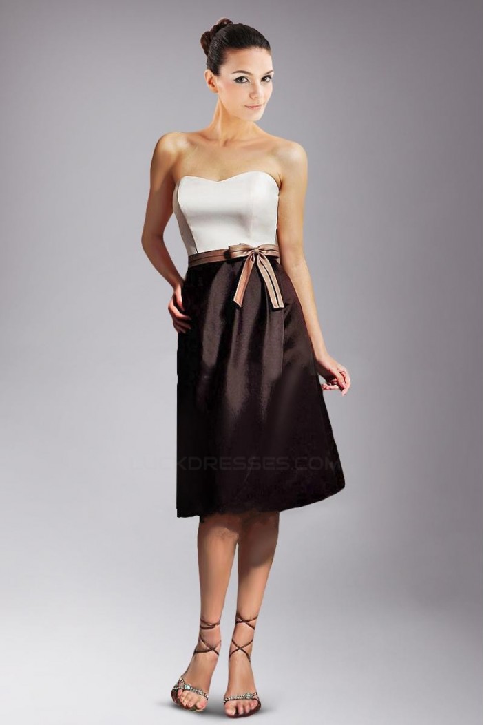 A-Line Strapless Knee-Length Bridesmaid Dresses/Wedding Party Dresses BD010401