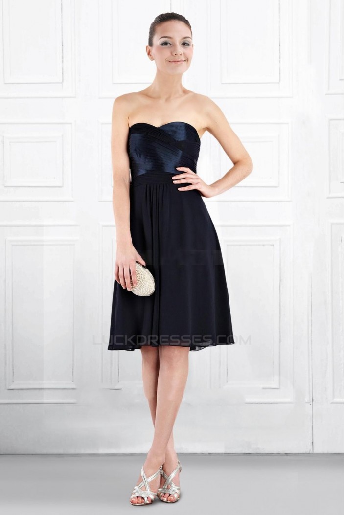 A-Line Sweetheart Black Knee-Length Bridesmaid Dresses/Wedding Party Dresses BD010403