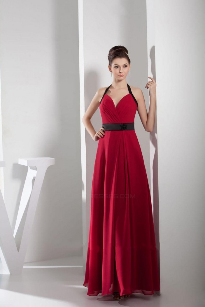 A-Line Halter Floor-Length Chiffon Bridesmaid Dresses/Wedding Party Dresses BD010408