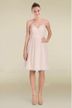 A-Line Spaghetti Strap Knee-Length Bridesmaid Dresses/Wedding Party Dresses BD010418