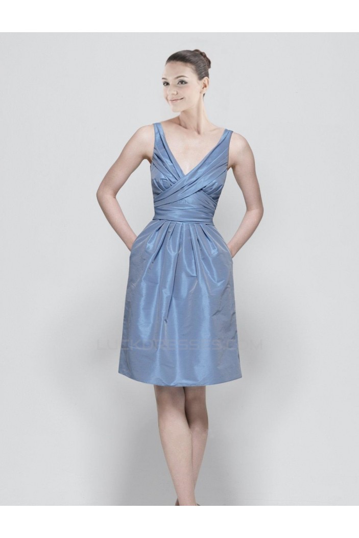 A-Line V-Neck Short Bridesmaid Dresses/Wedding Party Dresses BD010430