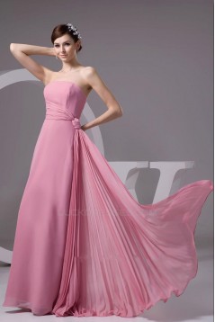 A-Line Strapless Long Chiffon Bridesmaid Dresses/Wedding Party Dresses BD010435