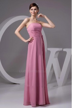 A-Line Strapless Long Chiffon Bridesmaid Dresses/Wedding Party Dresses BD010435