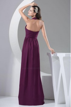 A-Line Halter Floor-Length Chiffon Bridesmaid Dresses/Wedding Party Dresses BD010437