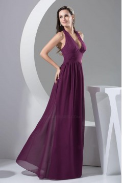 A-Line Halter Floor-Length Chiffon Bridesmaid Dresses/Wedding Party Dresses BD010437