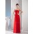 A-Line Strapless Red Floor-Length Bridesmaid Dresses/Wedding Party Dresses BD010438