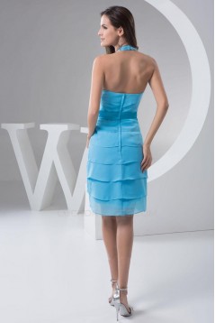 Short/Mini Halter Blue Chiffon Bridesmaid Dresses/Wedding Party Dresses BD010452