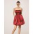 Short/Mini Strapless Red Bridesmaid Dresses/Wedding Party Dresses BD010469