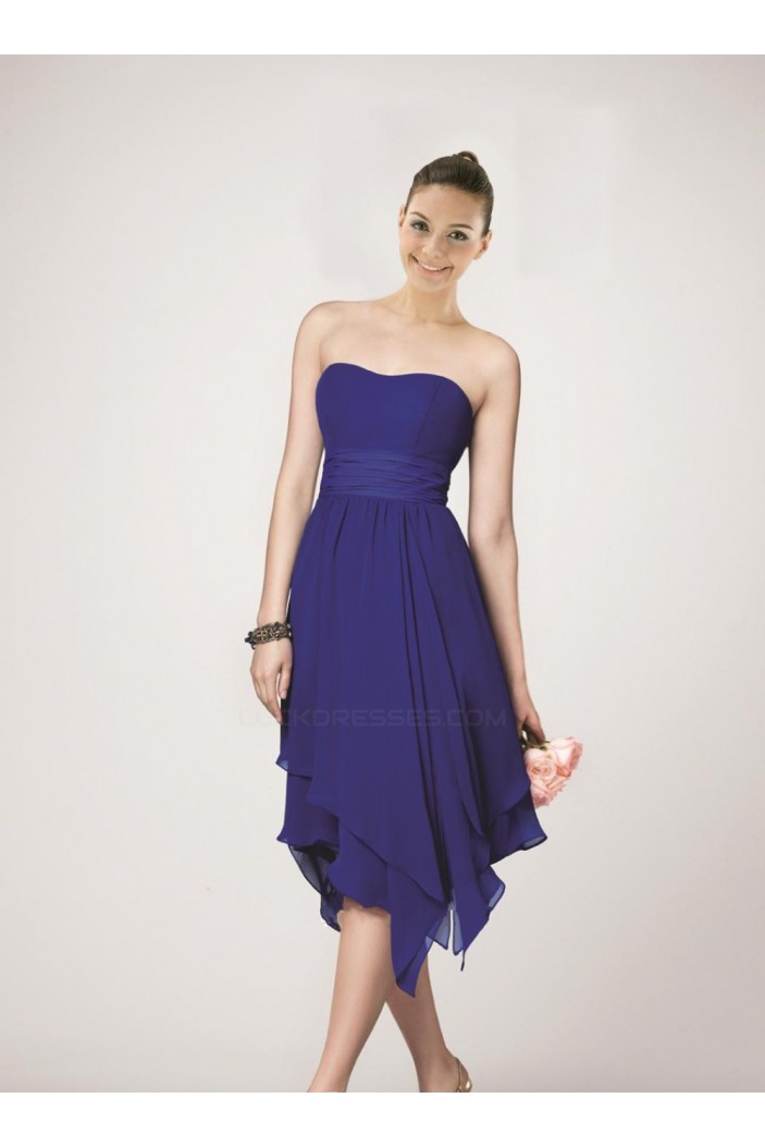 A-Line Strapless Short Chiffon Bridesmaid Dresses/Wedding Party Dresses BD010474