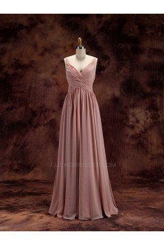 A-Line V-Neck Floor-Length Chiffon Bridesmaid Dresses/Wedding Party Dresses BD010487