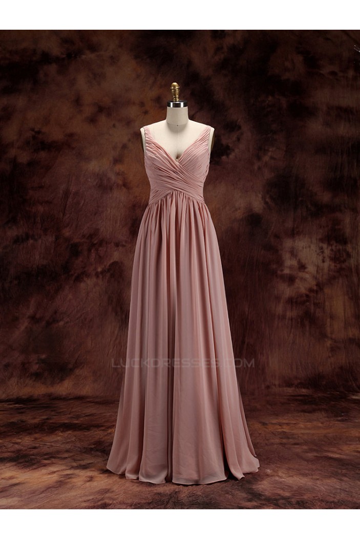 A-Line V-Neck Floor-Length Chiffon Bridesmaid Dresses/Wedding Party Dresses BD010487