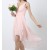 High Low V-Neck Short Pink Chiffon Bridesmaid Dresses/Evening Dresses BD010516