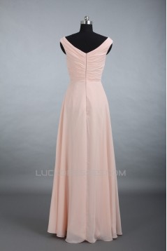 A-Line V-Neck Long Chiffon Bridesmaid Dresses/Evening Dresses BD010520