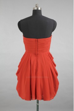 A-Line Strapless Short Chiffon Bridesmaid Dresses/Evening Dresses BD010539