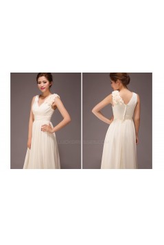 A-Line V-Neck Long Chiffon Bridesmaid Dresses/Evening Dresses BD010562