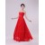 A-Line Strapless Long Red Chiffon Bridesmaid Dresses/Evening Dresses BD010572