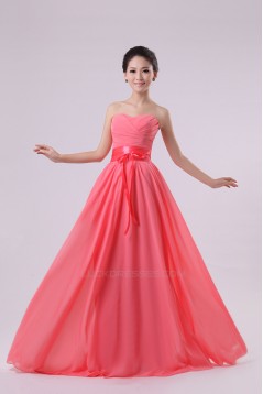 A-Line Strapless Long Chiffon Bridesmaid Dresses/Evening Dresses BD010573