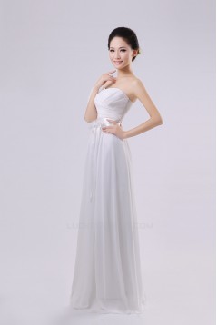 A-Line Strapless Long Chiffon Bridesmaid Dresses/Evening Dresses BD010577