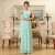 A-Line One-Shoulder Beaded Long Green Chiffon Bridesmaid Dresses/Evening Dresses BD010582