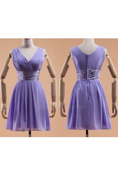 A-Line V-Neck Short Chiffon Bridesmaid Dresses/Evening Dresses BD010595