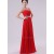 A-Line Strapless Long Red Chiffon Bridesmaid Dresses/Evening Dresses BD010601