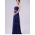 A-Line Strapless Long Blue Chiffon Bridesmaid Dresses/Evening Dresses BD010603