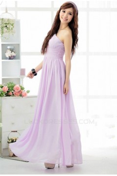 A-Line One-Shoulder Long Chiffon Bridesmaid Dresses/Evening Dresses BD010606