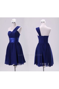 A-Line One-Shoulder Short Chiffon Bridesmaid Dresses/Evening Dresses BD010608