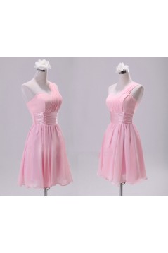 A-Line One-Shoulder Short Chiffon Bridesmaid Dresses/Evening Dresses BD010608