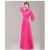 A-Line High Neck Long Sleeve Pink Chiffon Bridesmaid Dresses/Evening Dresses BD010622
