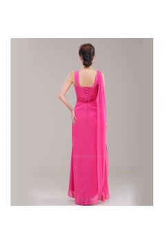 A-Line Pink Long Chiffon Bridesmaid Dresses/Evening Dresses BD010625