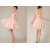 A-Line One-Shoulder Short Pink Chiffon Bridesmaid Dresses/Evening Dresses BD010630