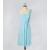 A-Line One-Shoulder Short Blue Chiffon Bridesmaid Dresses/Evening Dresses BD010641