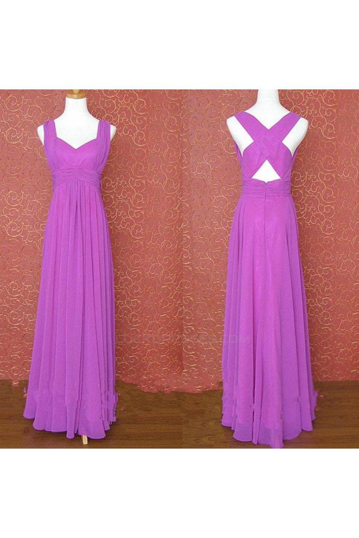 A-Line Long Purple Chiffon Bridesmaid Dresses/Evening Dresses BD010645