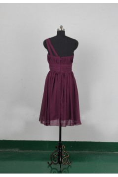 A-Line One-Shoulder Short Chiffon Bridesmaid Dresses/Evening Dresses BD010648