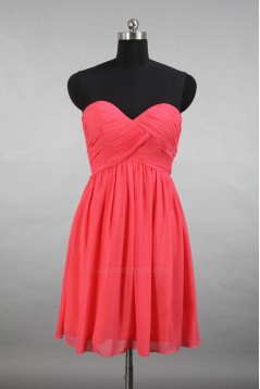 A-Line Sweetheart Short Chiffon Bridesmaid Dresses/Evening Dresses BD010649