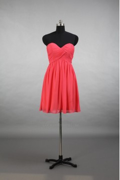 A-Line Sweetheart Short Chiffon Bridesmaid Dresses/Evening Dresses BD010649