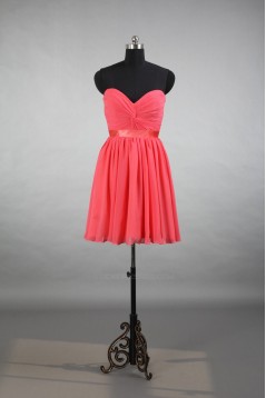 A-Line Sweetheart Short Chiffon Bridesmaid Dresses/Evening Dresses BD010650