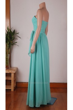 A-Line Sweetheart Long Blue Chiffon Bridesmaid Dresses/Wedding Party Dresses BD010673