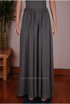 A-Line Long Grey Chiffon Bridesmaid Dresses/Wedding Party Dresses BD010677