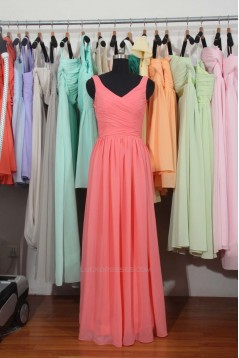 A-Line Long Chiffon Bridesmaid Dresses/Wedding Party Dresses BD010694