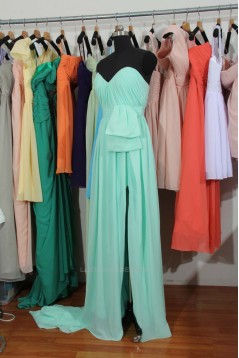 A-Line Sweetheart Long Blue Chiffon Bridesmaid Dresses/Wedding Party Dresses BD010697