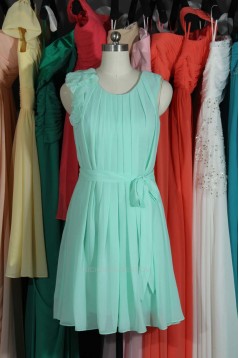 A-Line Pleated Short Chiffon Bridesmaid Dresses/Wedding Party Dresses BD010702