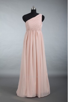Empire One-Shoulder Long Chiffon Bridesmaid Dresses/Wedding Party Dresses/Maternity Dresses BD010711